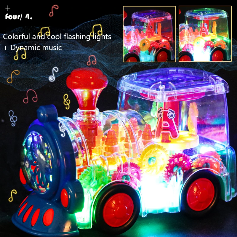 Self-driving toy car with light and music – transparent design, LED lights | Kids toy