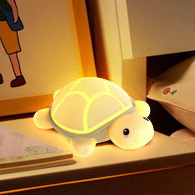 Turtle night light silicone rechargeable – tap control, 7 colours, 30-min timer | LED lamp