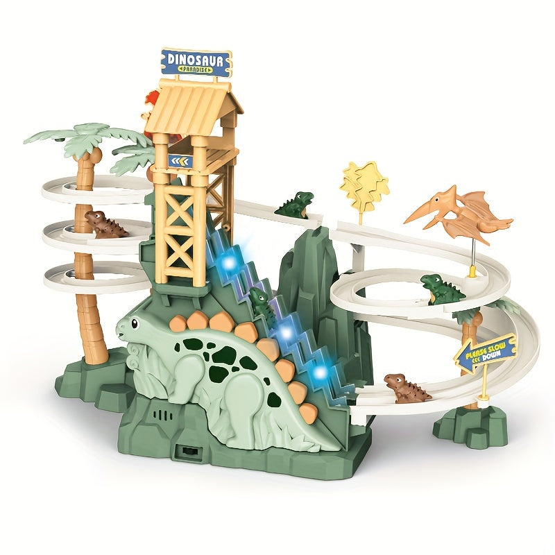Prehistoric playset with moving dinosaurs – volcano, pterosaur, light & sound | kids gift