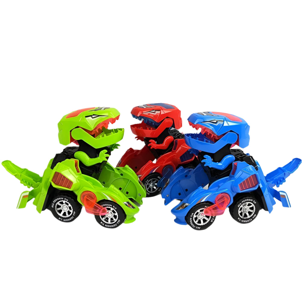 Transforming dinosaur car with LED lights – remote control, sound | kids toy
