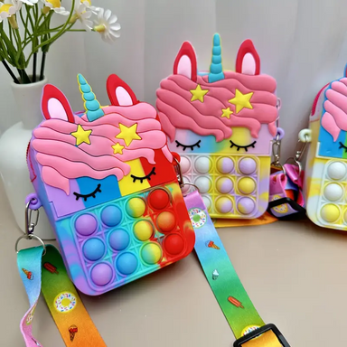 Pop-it backpack with unicorn design – sensory fun, adjustable straps | for children