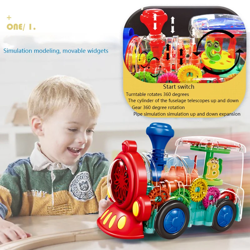Self-driving toy car with light and music – transparent design, LED lights | Kids toy