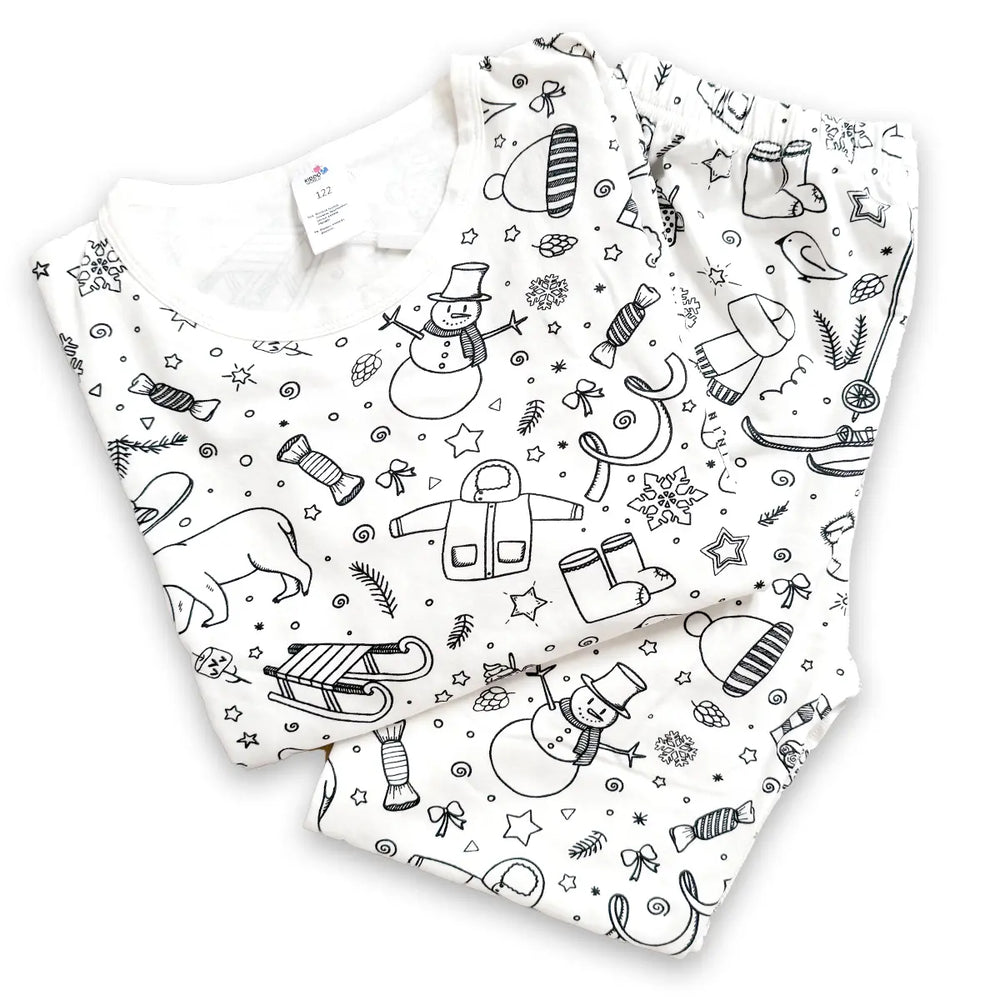 Colour-in pyjamas for kids – soft, breathable, personalisable | creative sleepwear