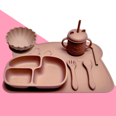 Kids' feeding set with suction plate – spill-proof, ergonomic cutlery | toddlers