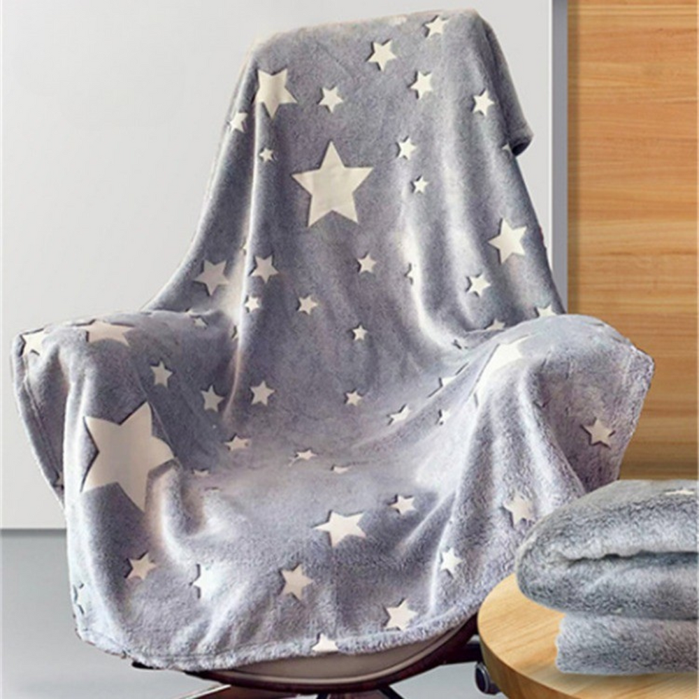 Glow in the dark kids blanket – soft fleece, rechargeable glow | for toddlers