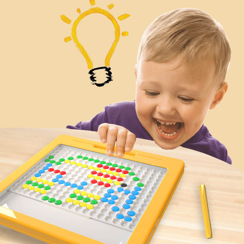Magnetic drawing board – large surface, stylus and pattern cards | kids