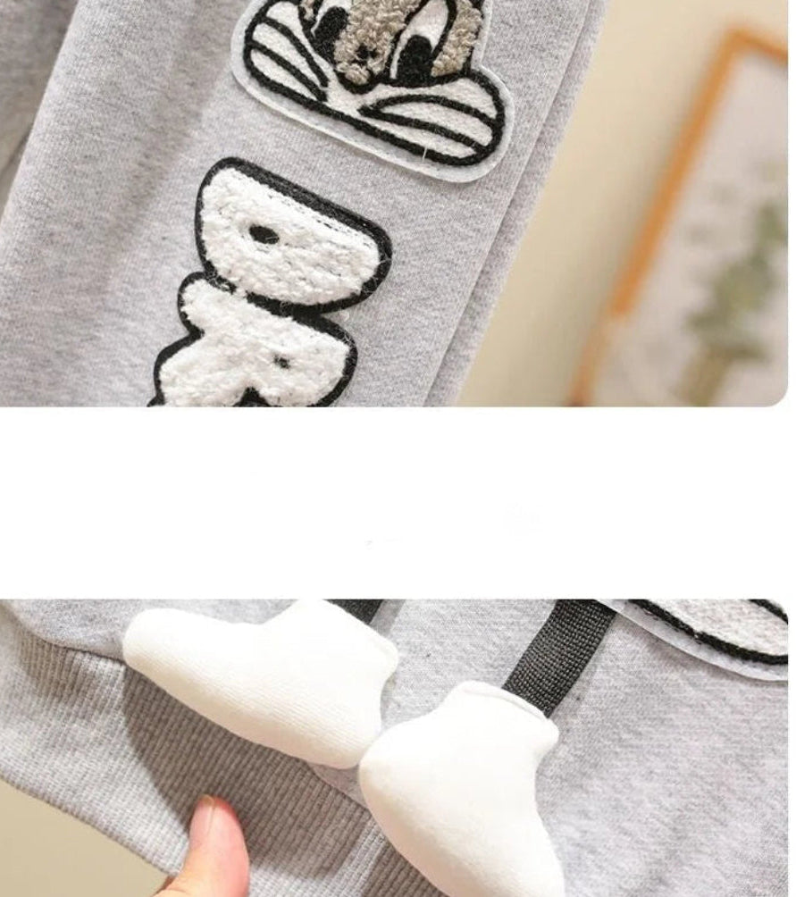 Bunny jumper and trousers set – soft cotton blend, elastic waistband | kids outfit