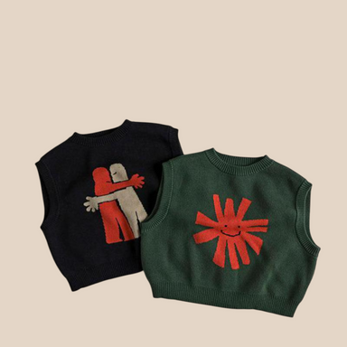 Sleeveless knitted jumper – soft cotton spencer | 0–6 years