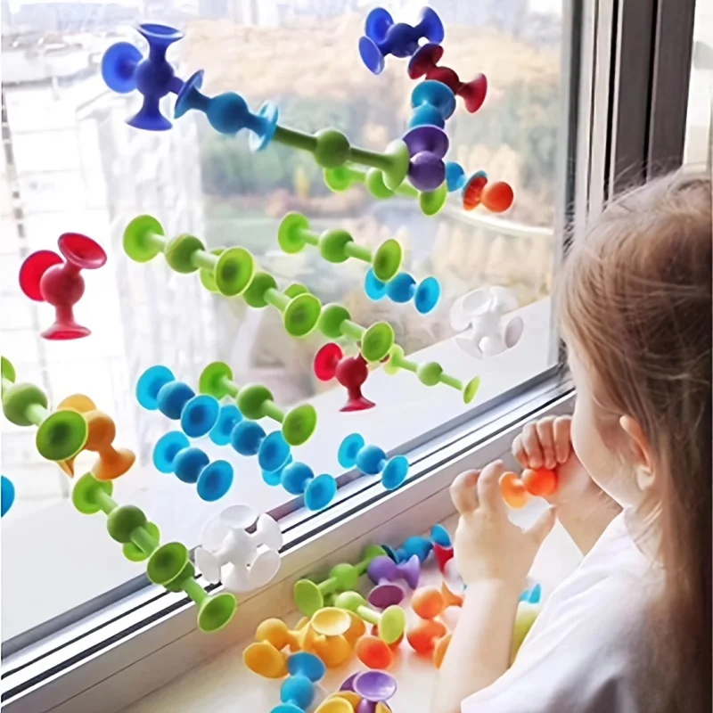 Suction cup building set – educational, creative construction toy | kids