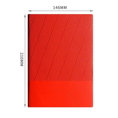 A5 notebook with 200 lined pages – durable PU cover, compact size | for school