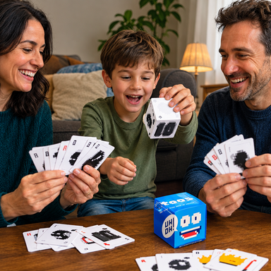 3D card game with 60 building cards – combine, rotate, stack | puzzle card game