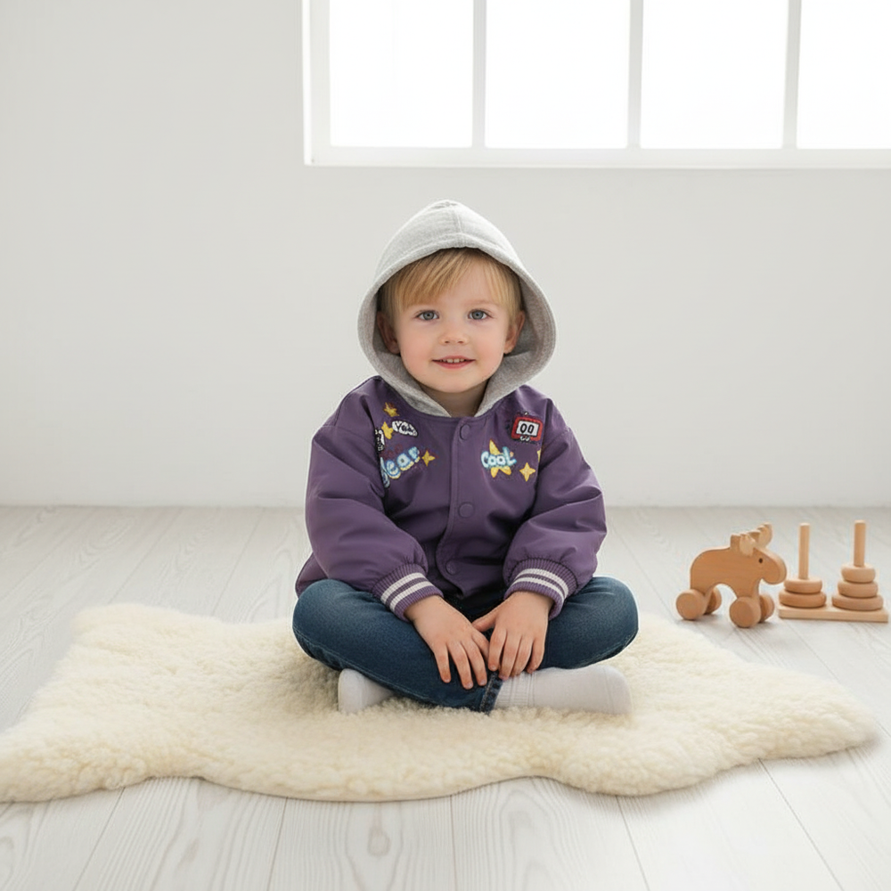 Boys' hooded autumn jacket – soft, warm and cartoon design | Toddler coat