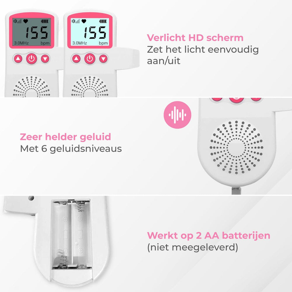Baby doppler for home use – clear LCD screen, easy to use | For expectant parents