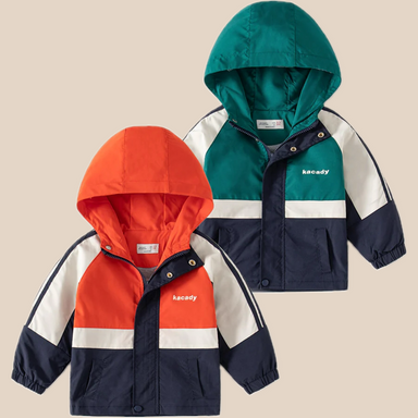 Kids' raincoat with waterproof, breathable fabric – adjustable cuffs, removable hood | boys