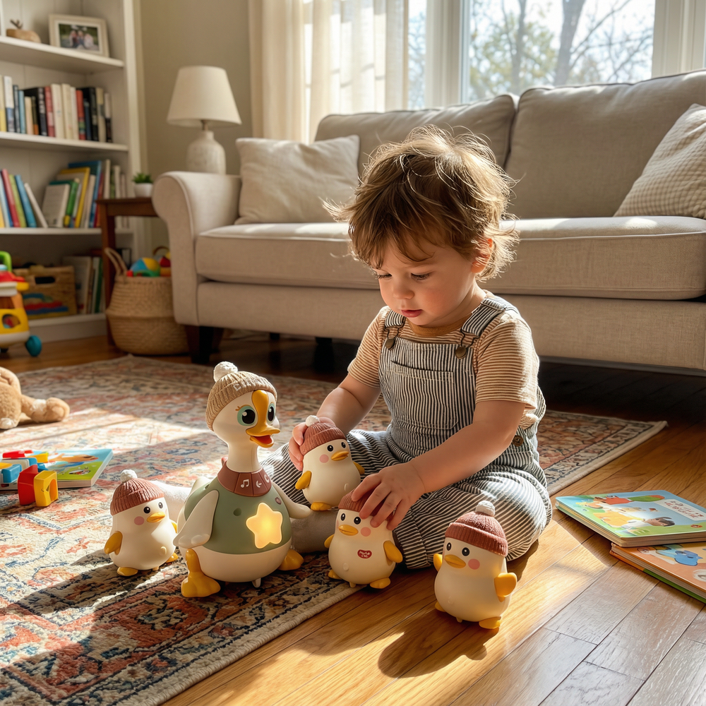 Duck tumbler toy bounces back upright – encourages tummy time, cause and effect play | for babies