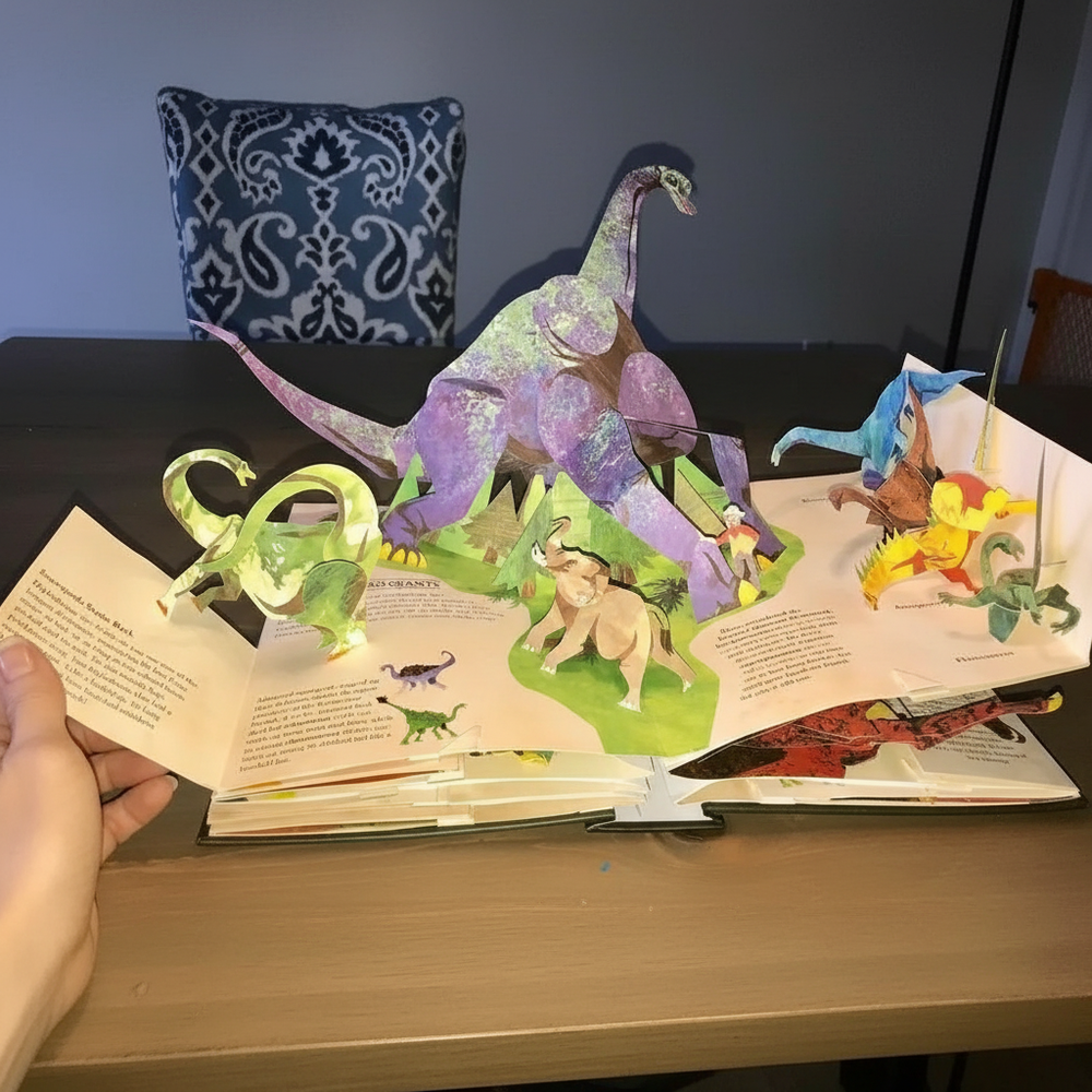 3D pop-up dinosaur book with interactive pages – educational, durable | for curious kids