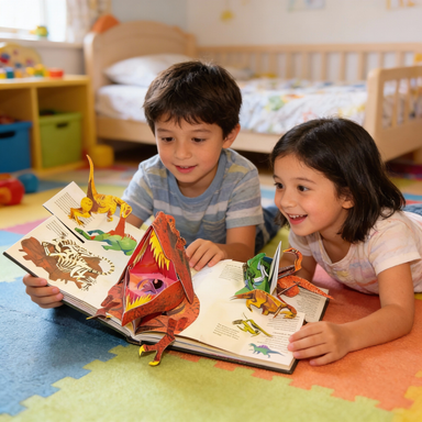 3D pop-up dinosaur book with interactive pages – educational, durable | for curious kids