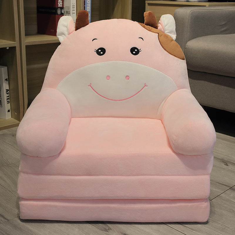 Children's foldable play sofa with soft plush seat – washable cover, compact fold | ages 2–8