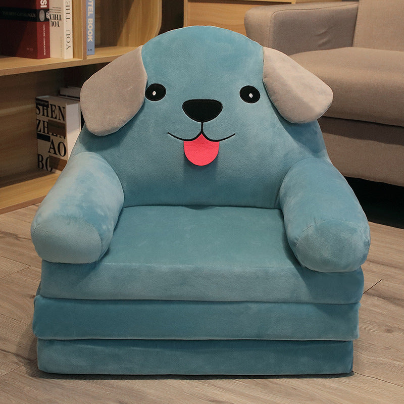 Children's foldable play sofa with soft plush seat – washable cover, compact fold | ages 2–8