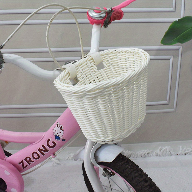 Kids' bike basket with handwoven look – lightweight, weatherproof | Bicycle basket