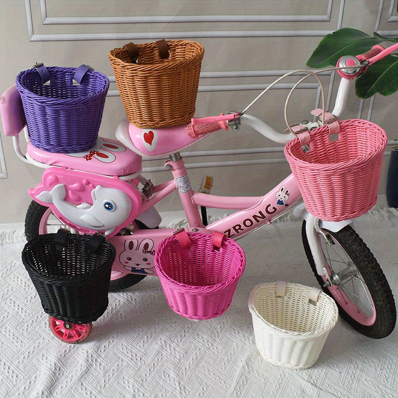 Kids' bike basket with handwoven look – lightweight, weatherproof | Bicycle basket
