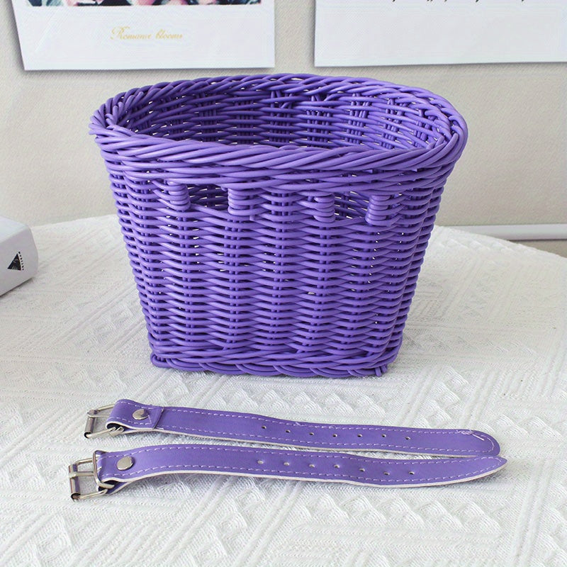 Kids' bike basket with handwoven look – lightweight, weatherproof | Bicycle basket