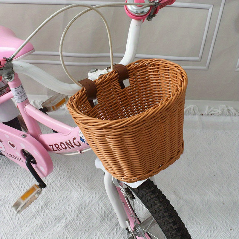 Kids' bike basket with handwoven look – lightweight, weatherproof | Bicycle basket