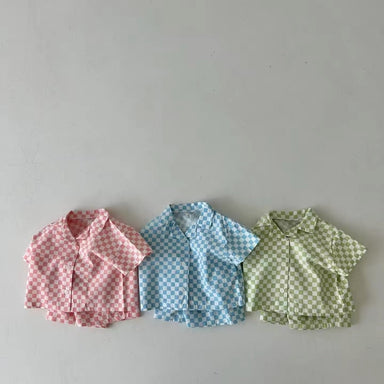 Checked shirt and shorts set – soft, breathable, summer-ready | baby to kids