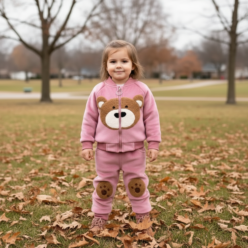 Toddler winter set with warm hoodie and trousers – soft, cosy, easy to wear | kids clothing