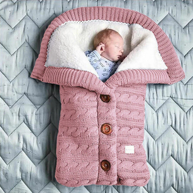 Knitted baby sleeping bag for winter – warm, soft and cosy | newborns