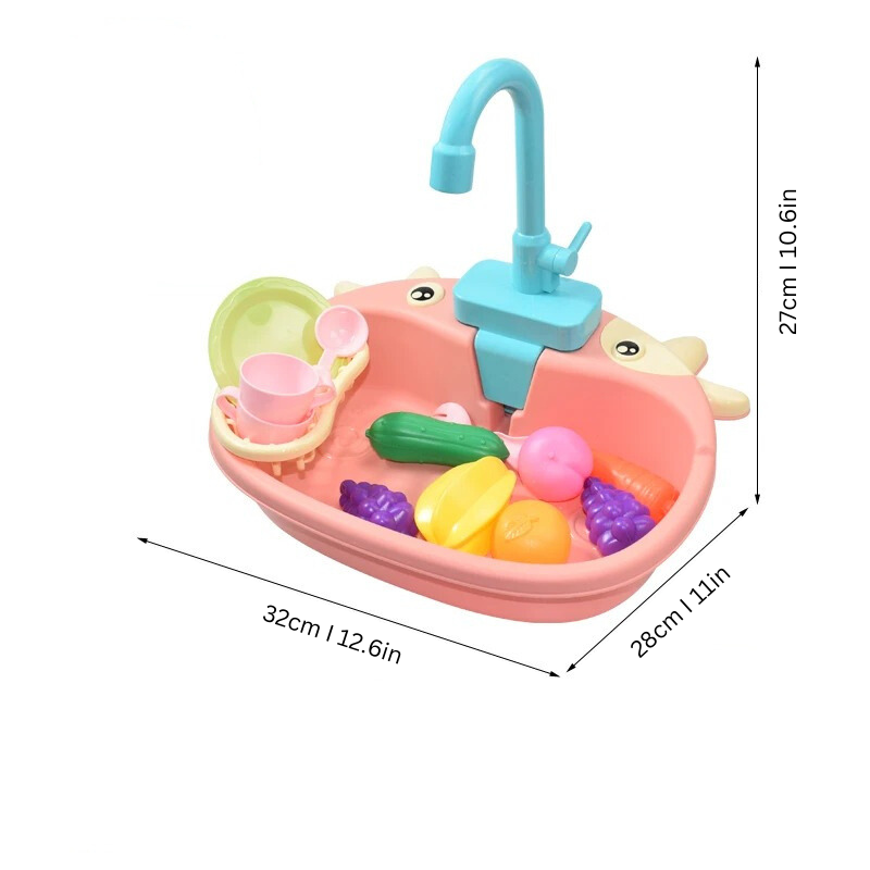 Play sink with running water – kitchen role play, accessories included | Toy kitchen