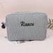 Personalised striped toiletry bag with name – spacious zip, multiple sizes | wash bag