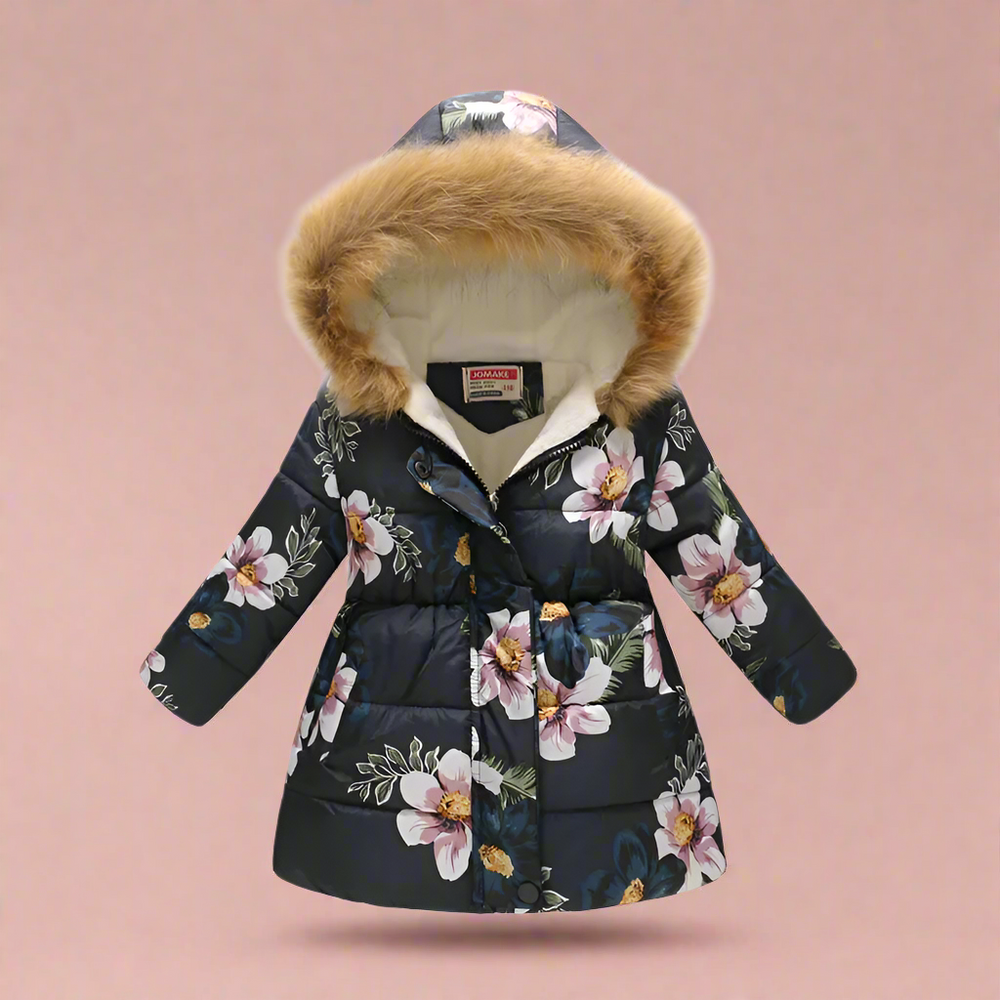 Kids winter jacket with thick lining – stylish prints, durable zip | ages 4-10