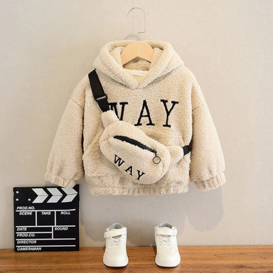 Kids teddy jumper with matching bag – soft, warm and washable | winter outfit