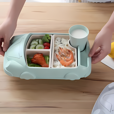 Car-shaped kids' feeding set – divided compartments, dishwasher safe | toddlers