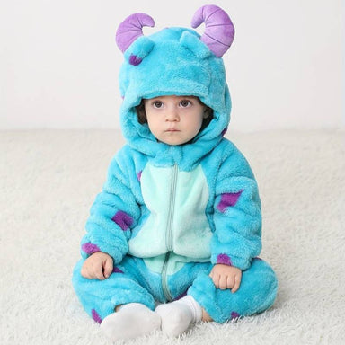 Animal jumpsuit keeps baby soft and warm – stretchy, washable, cute design | toddler onesie