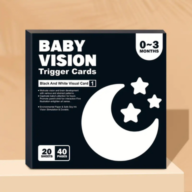 Baby flash cards with high-contrast patterns – shape recognition, sensory play | 0–36 months
