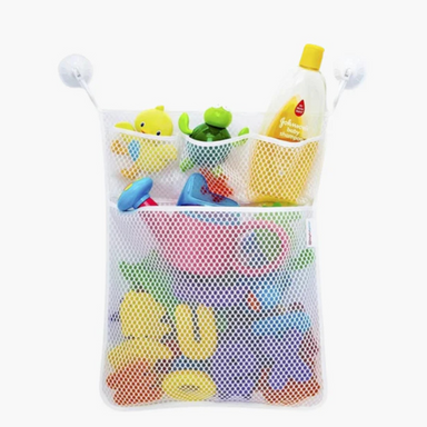 Bath toy storage net with suction cups – strong, mould-resistant, large size | bathroom