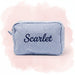 Personalised striped toiletry bag with name – spacious zip, multiple sizes | wash bag