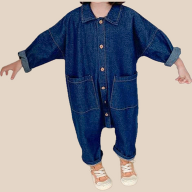 Baby and toddler jumpsuit in soft cotton – press-stud fastening, playful print | Ages 1–7