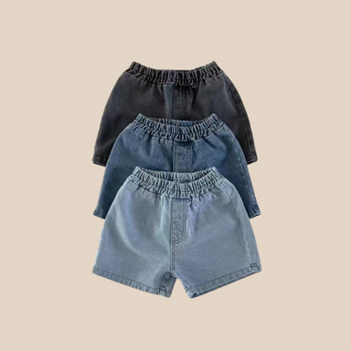 Denim shorts with elastic waistband – soft cotton, durable fabric | kids shorts