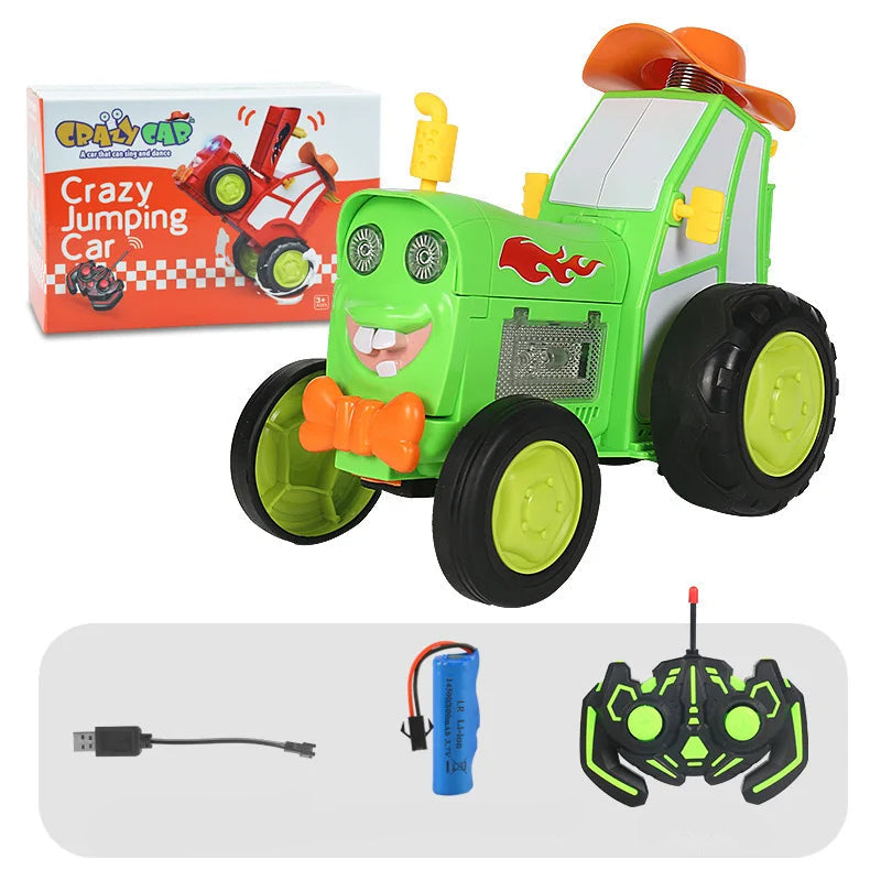 Remote control stunt car – LED lights, music and jumps | kids