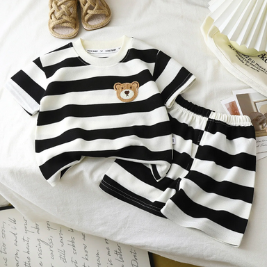 Striped two-piece kids outfit – soft, matching set | boys & girls