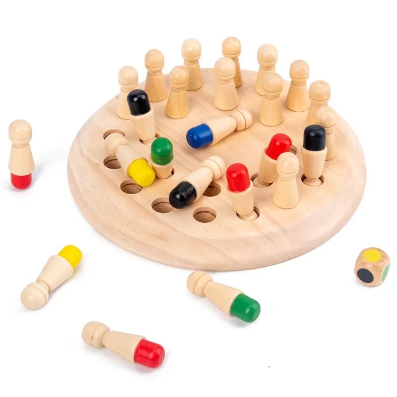 Wooden memory game boosts concentration – fun, compact, portable | ages 3+