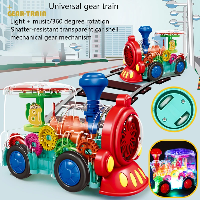 Self-driving toy car with light and music – transparent design, LED lights | Kids toy