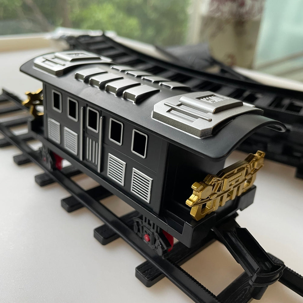 Classic steam train toy set – locomotive, five wagons and rails | ages 3+