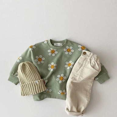Floral print sweatshirt – soft cotton, relaxed fit | girls jumper