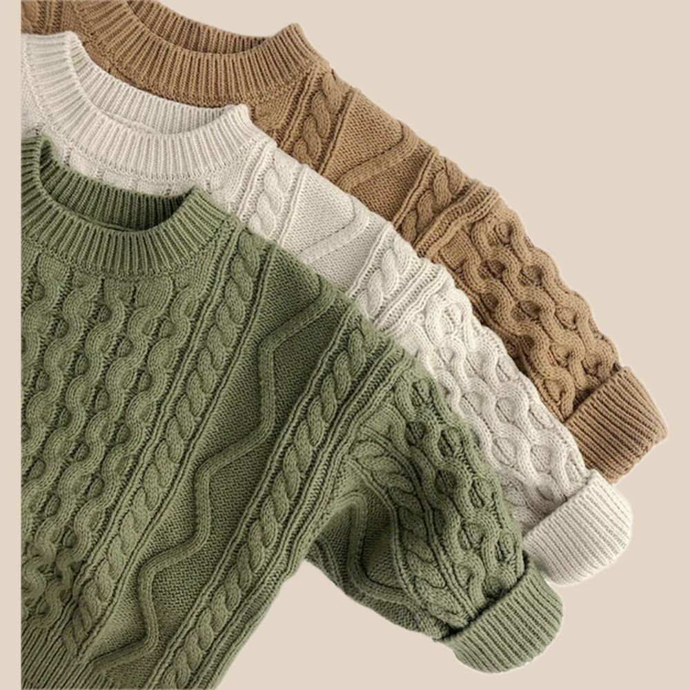 Knitted cable jumper keeps kids warm all season – soft cotton mix, machine washable | kids knitwear