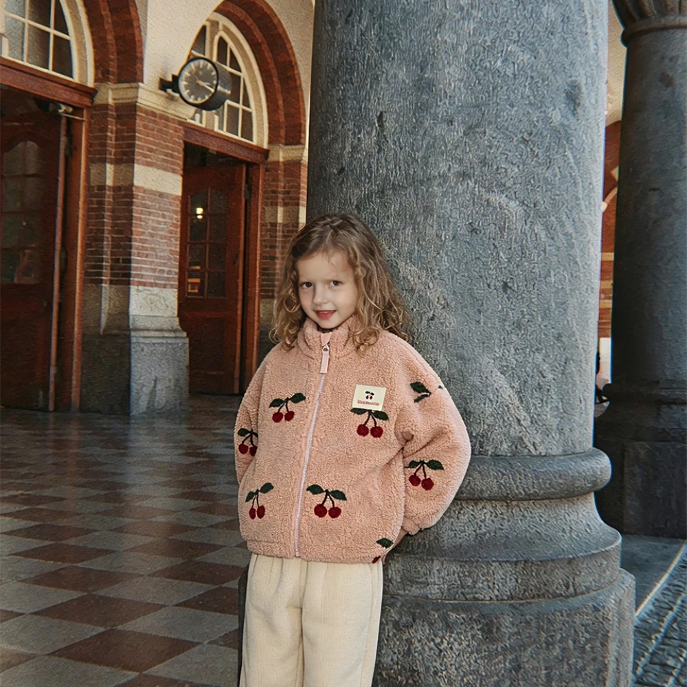 Children's clothing in teddy fleece with print – coat, gilet or trousers, zip | berber fleece