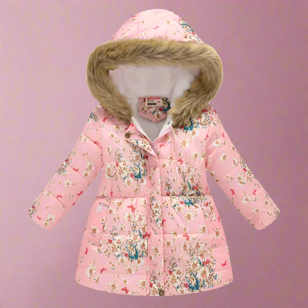 Kids winter jacket with thick lining – stylish prints, durable zip | ages 4-10